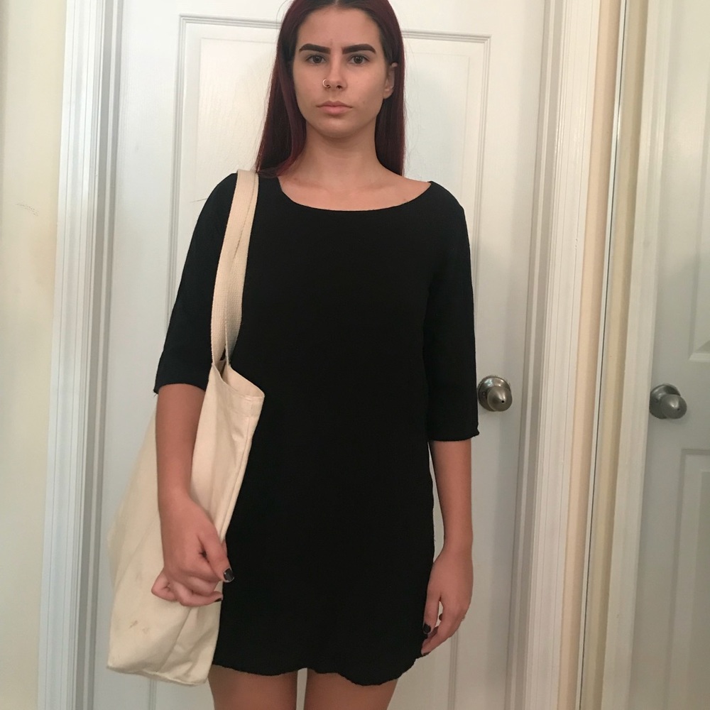 Black mid sleeve dress